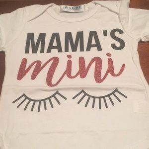 Mama’s mini onesie with red tool bottom